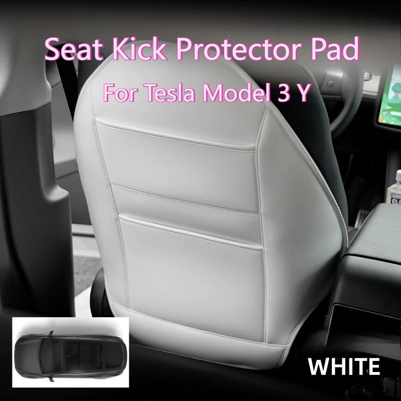 Leather Car Seat Cover - テスラ モデル3/Y/3+ ジュニパー 2025 2026用 シートキックプロテクターパッド