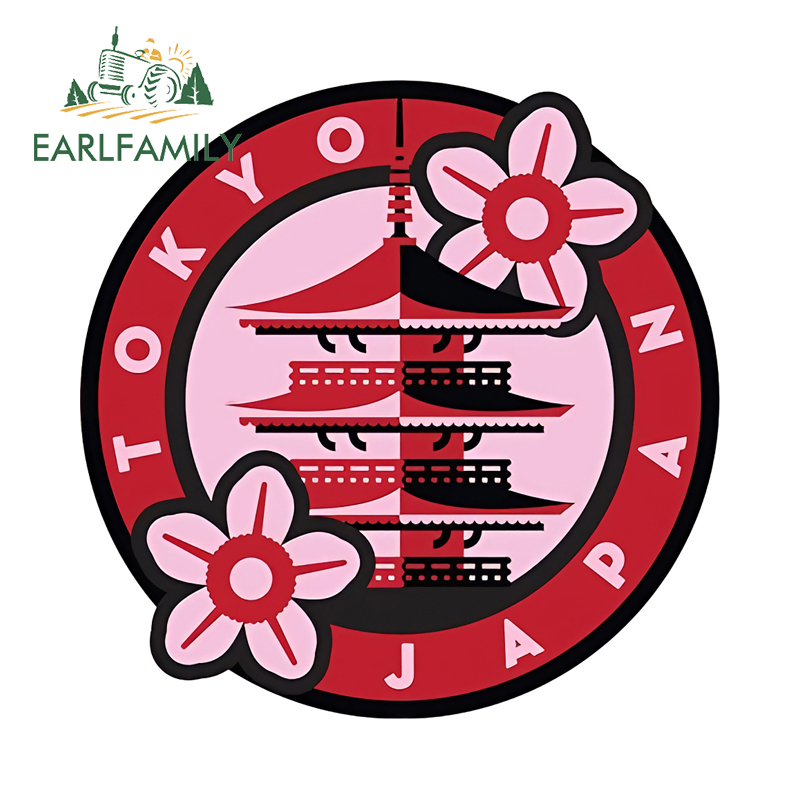 Car Accessories In Tokyo - EARLFAMILY カラフルな日本東京ロゴ車のステッカー Windows 面白い防水アクセサリー桜冷蔵庫クールデカール