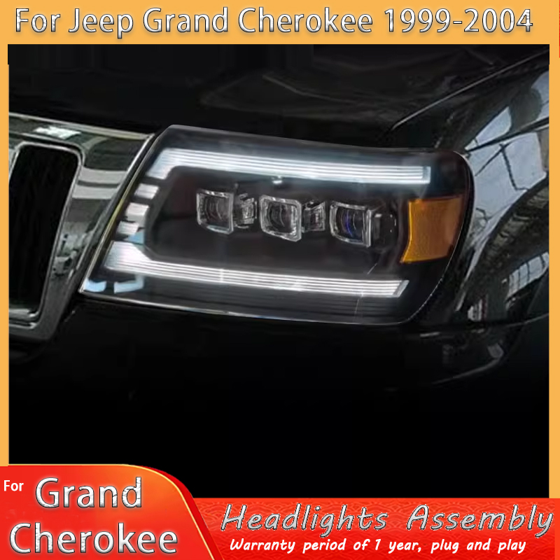 Accessories Car Near - ジープ グランドチェロキー 1999-2004年式 車用ヘッドライトアクセサリー 改造LED DRLヘッドライト