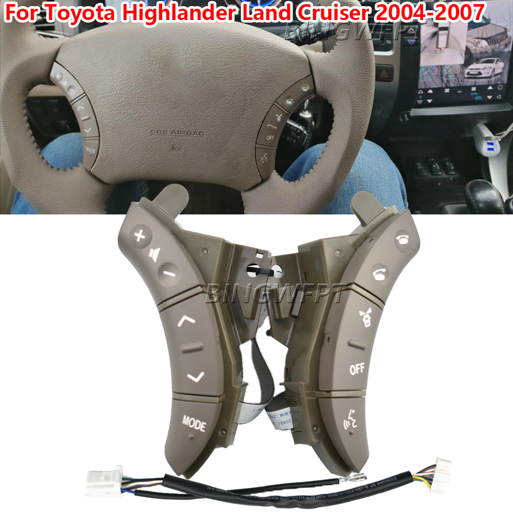 Car Accessories For Steering Wheel - 新しいステアリングホイールコントロールボタンスイッチ 75B037 トヨタランドクルーザープラド 120 2004 2005