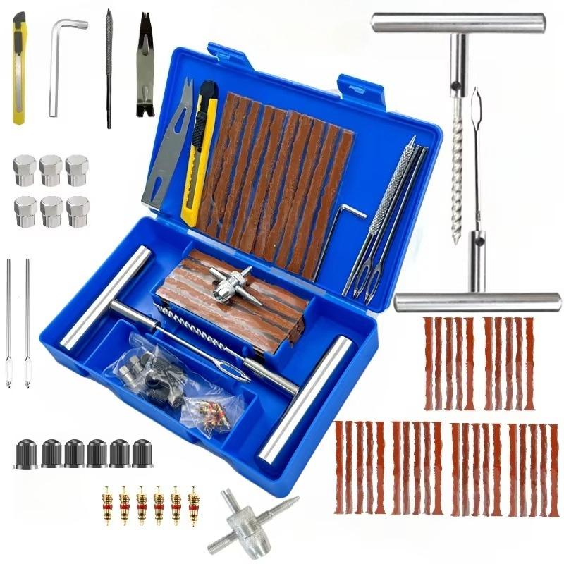 Car Emergency Tool Kit - 新車のタイヤ修理ツールタイヤ修理キットスタッディングツールセット自動車バイクオートバイタイヤ修理パンクプラグカーアクセサリー