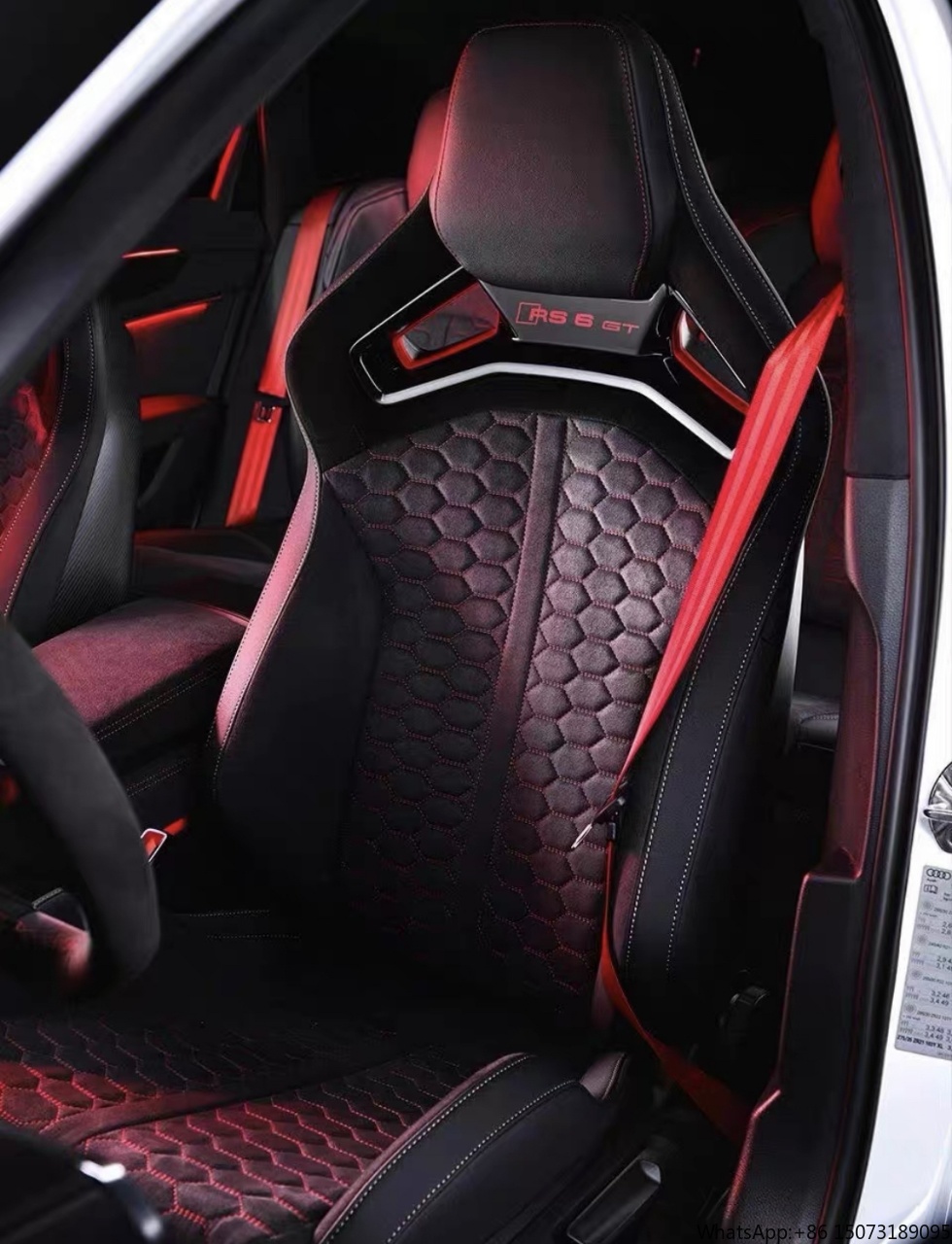 Leather Car Seat Cover - カーアクセサリー カスタムレザーカバー スポーツレーシングシート バケットRS6スポーツシート A3 A4