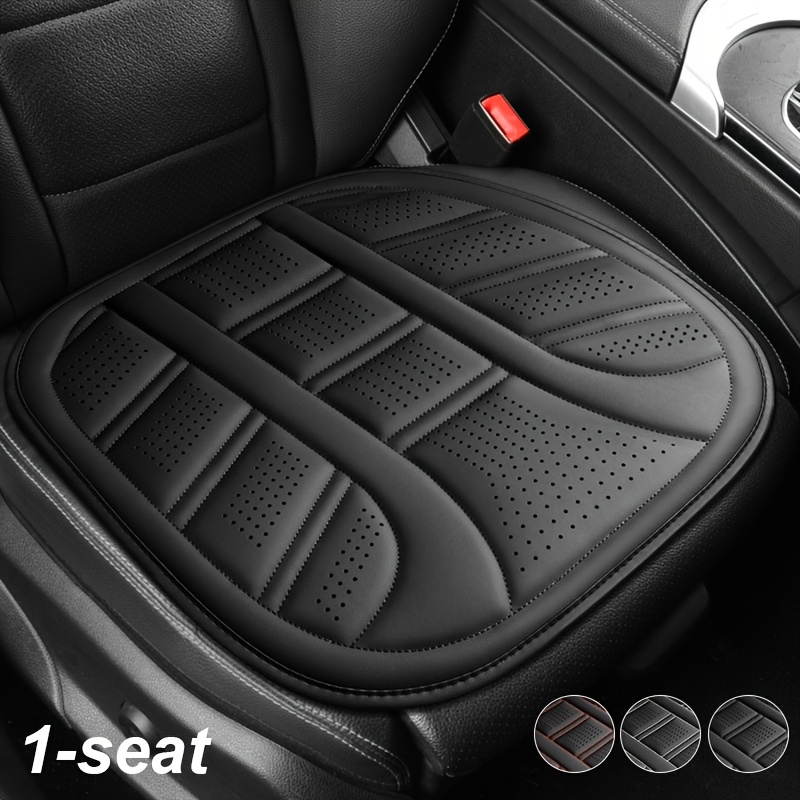 Leather Car Seat Cover - 1人掛け用オールシーズンPUレザーシートカバー | セダンと乗用車用のユニバーサル快適通気性クッション