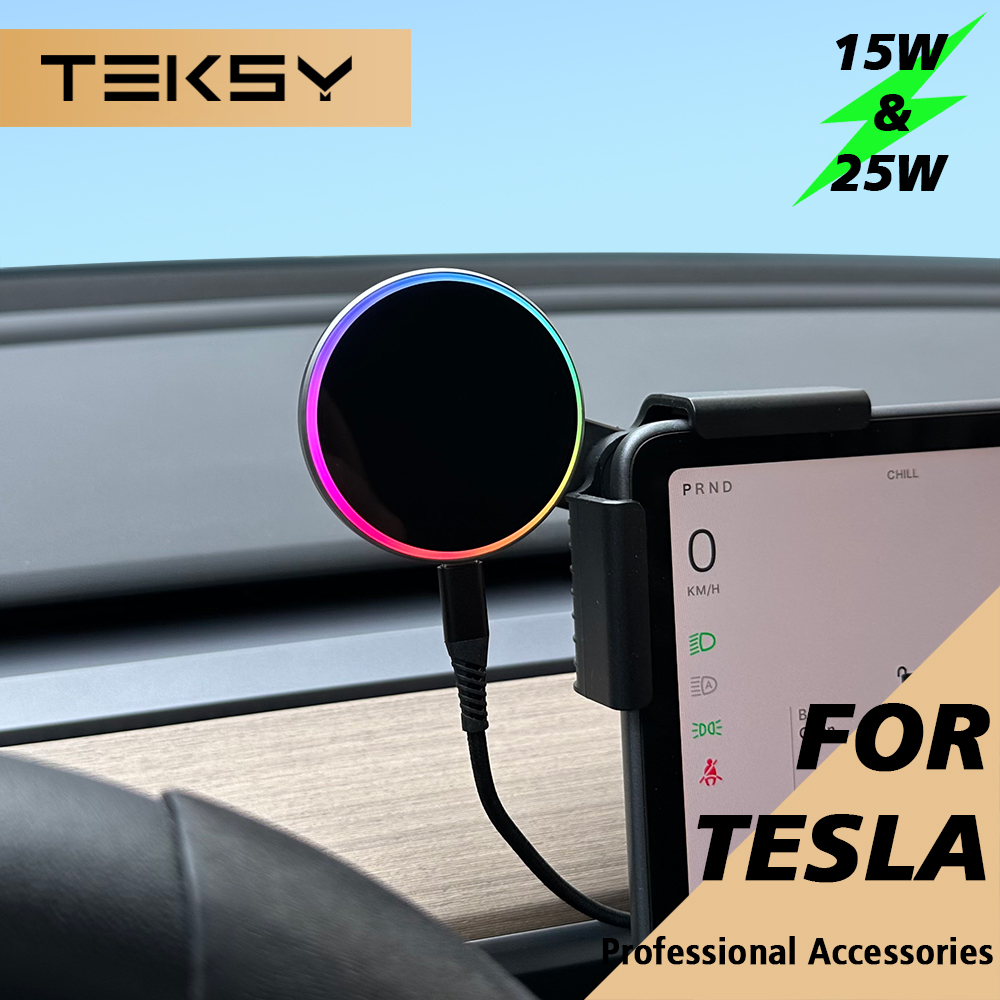 Wireless Car Charger - 車載スマホホルダー 15W/25W Qi2.2 マグネット式ワイヤレス充電器 MagSafe対応 テスラ