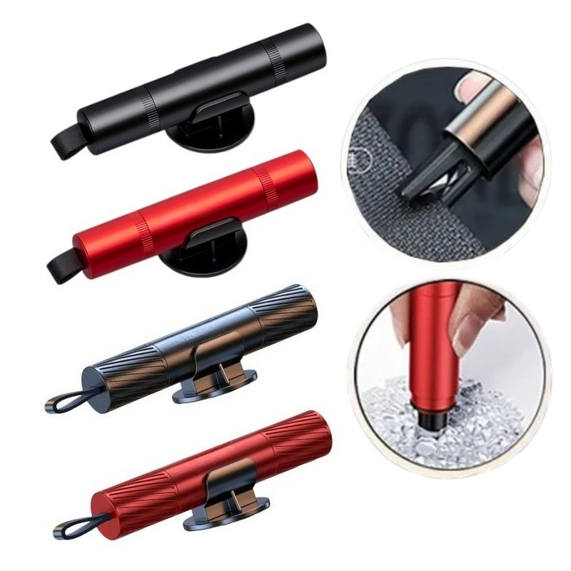 Car Emergency Tool Kit - 2-in-1 車用安全ハンマー 緊急窓割り器 シートベルトカッター 脱出救助ツール コンパクトガラス破壊装置