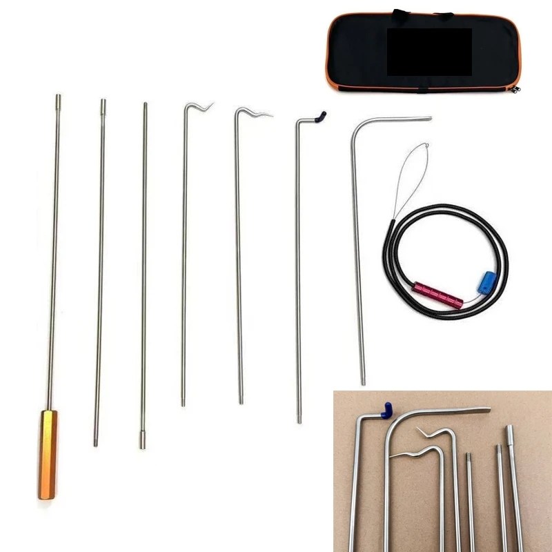 Car Emergency Tool Kit - 9個/セット 車の鍵紛失 ロック解除ツールキット 緊急開錠 + ブラックエアポンプ