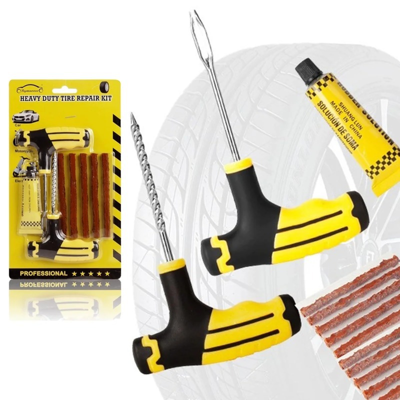 車、バイク、電動自転車用緊急タイヤ修理キット - 耐久性のあ - Car Emergency Tool Kit のレビューと価格