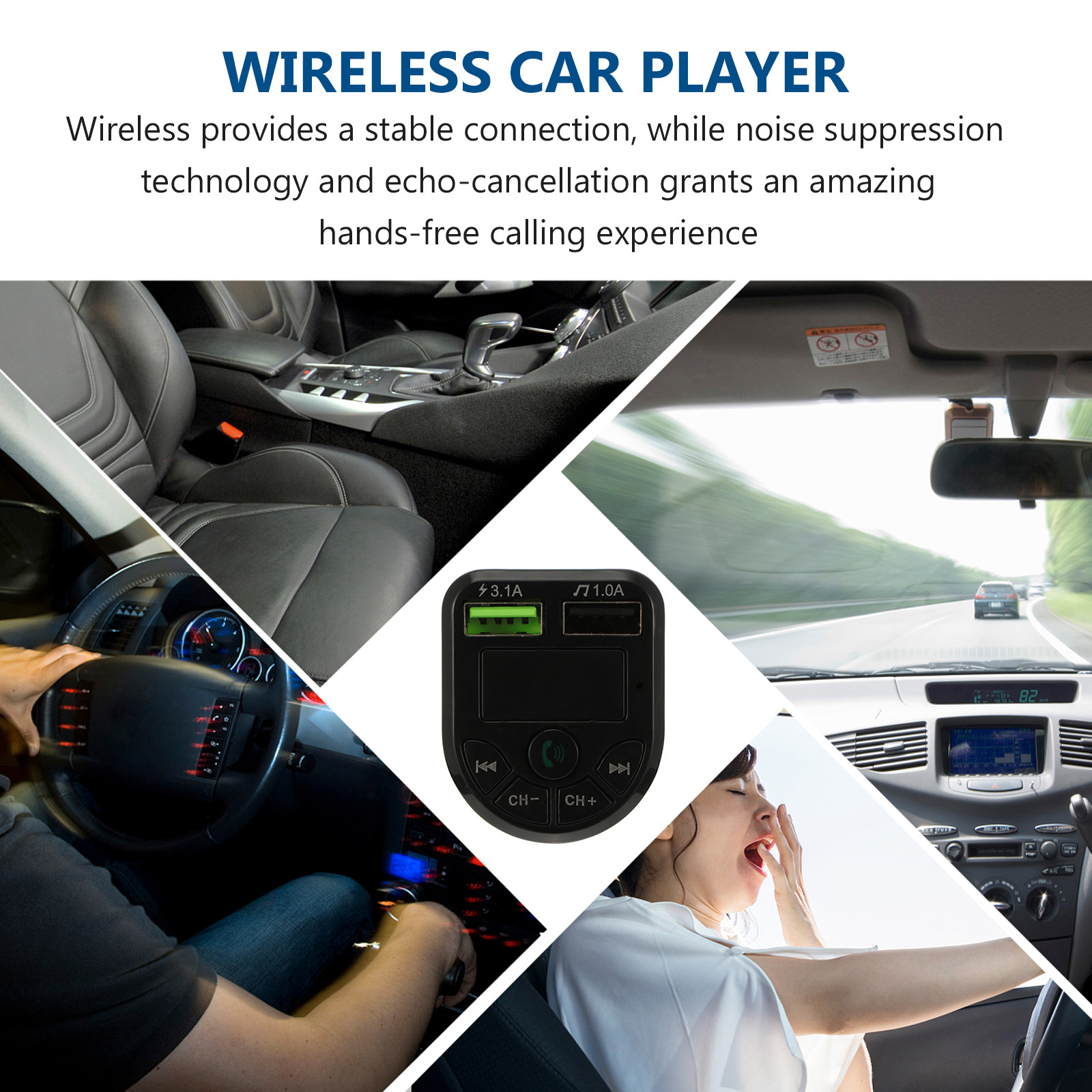 ワイヤレスカーアダプター（ハンズフリー通話、ナビゲーション用 - Wireless Car Charger のレビューと価格