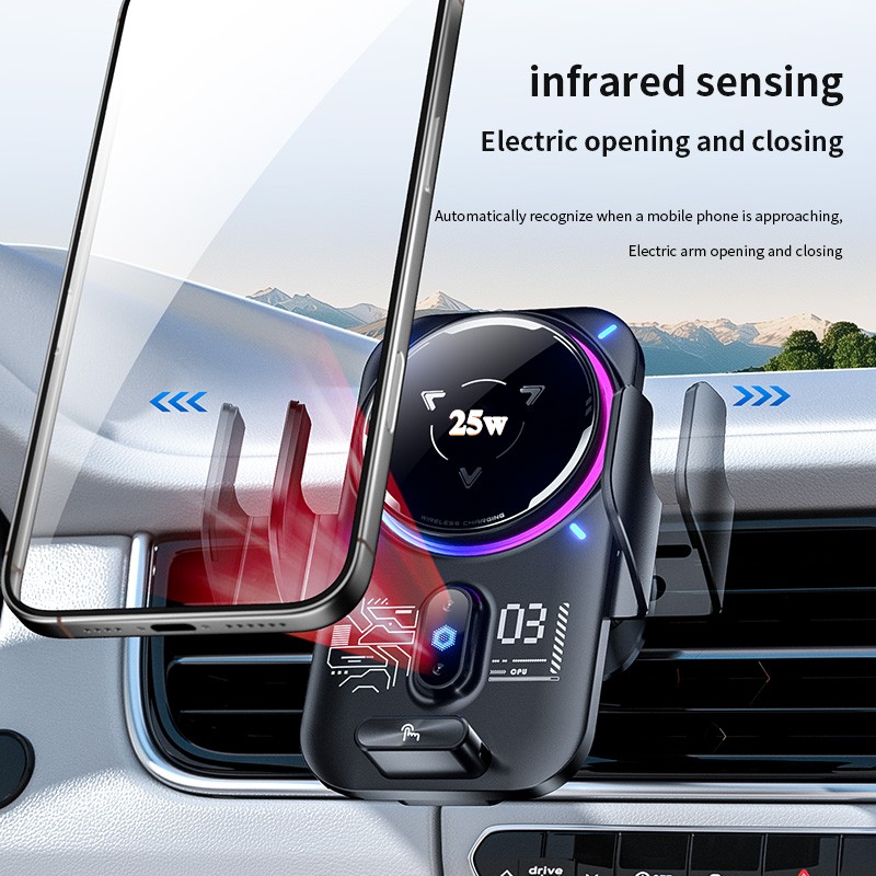 新入荷ガジェット エアベント半導体冷却 カラフルな呼吸灯 強 - Wireless Car Charger のレビューと価格