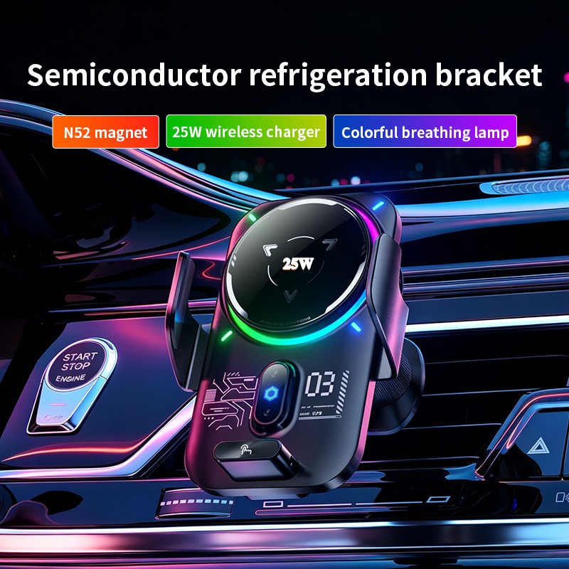 新入荷ガジェット エアベント半導体冷却 カラフルな呼吸灯 強 - Wireless Car Charger のレビューと価格