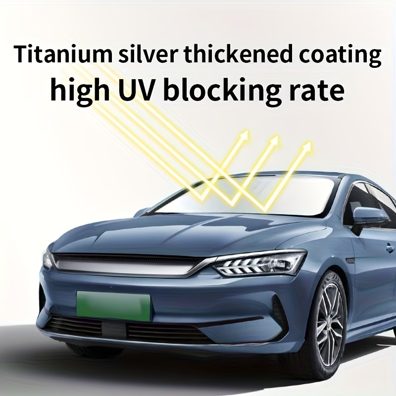 チタンシルバー車のフロントガラスサンシェードカバー折りたたみ - Car Accessories Inside のレビューと価格