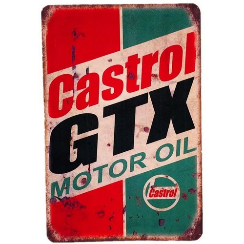 カストロール GTX モーターオイル ブリキ看板 レトロな自 - Castrol Oil Gtx のレビューと価格