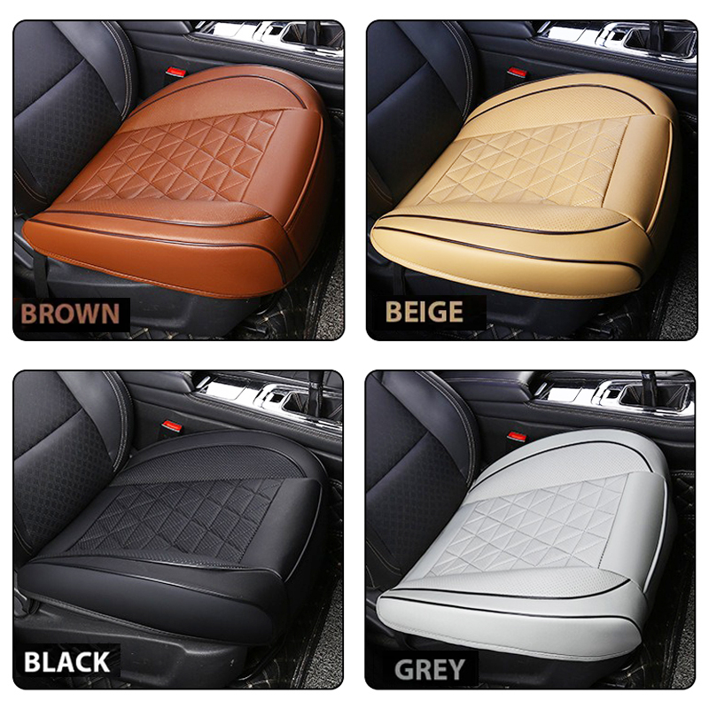 新しいフロントカーシートカバー Pu レザー車のシートクッシ - Leather Car Seat Cover のレビューと価格